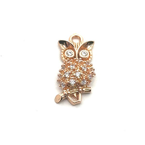 Owl Charm, Gold Plated, Sku#M3125