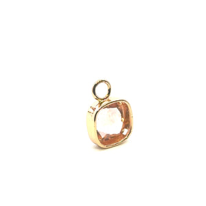 Champaign Square shape crystal charm, gold plated, SKU#M2164champaign