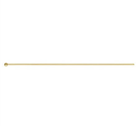 22ga Ball Headpin, .025”x2.0” (0.63x50.8mm), 14k Gold Filled, #4005385B