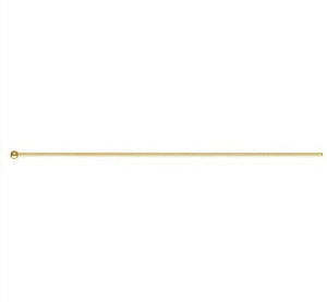 22ga Ball Headpin, .025”x2.0” (0.63x50.8mm), 14k Gold Filled, #4005385B