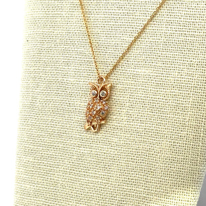 Owl Charm, Gold Plated, Sku#M3125