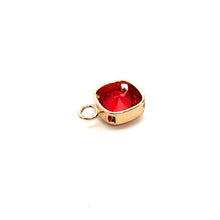 Ruby Square shape crystal charm, gold plated, SKU#M2164ruby