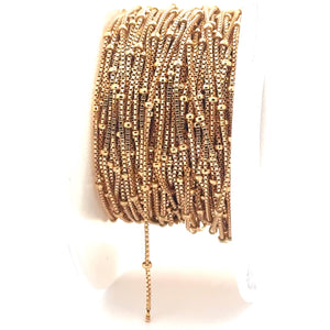 .85mm Box with 1.9mm Satellite Chain , Sku#SM1079, 14k Gold Filled, Special Discount