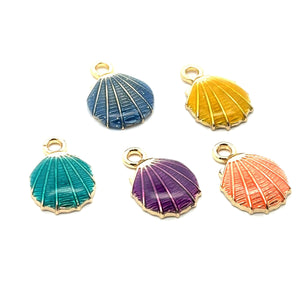 Colored gold plated sea shell