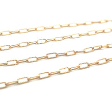 2.5mm Course Line Elongated Cable Chain, 14K Gold Filled, Sku: S2505L