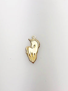 14K Gold Fill Unicorn Charm w/ Ring, 8.4x17.0mm, Made in USA - 636