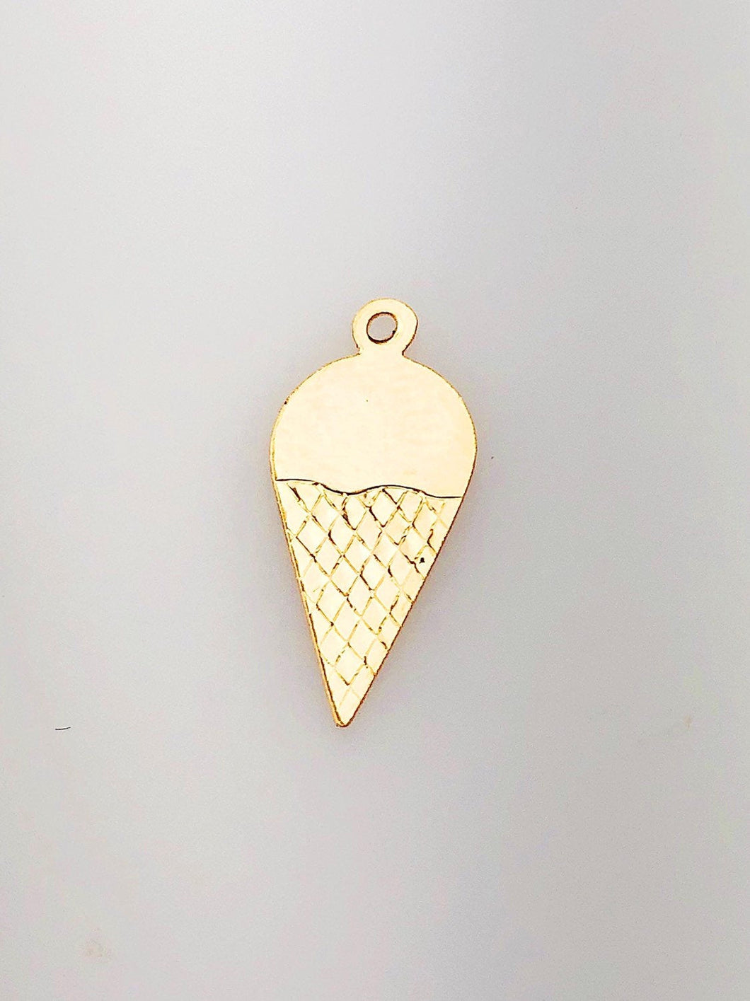 14K Gold Fill Ice Cream Cone Charm w/ Ring, 8.0mm, Made in USA - 421