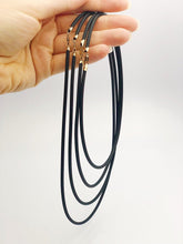 14K Gold Filled & Black Rubber Necklaces. 16", 18", 20", 22" available.