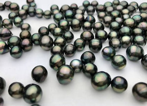 Peacock, Tahitian Loose pearls, Near Round, AA, 9mm, Rikitea Pearls, #539