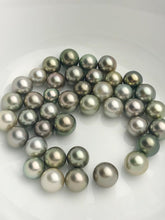 Pistachio Tahitian Natural color, Loose Pearls, Round, 9mm - 11.9mm, AAA Quality, Green Tahitian Pearls