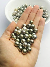 Pistachio Tahitian Natural color, Loose Pearls, Round, 9mm - 11.9mm, AAA Quality, Green Tahitian Pearls