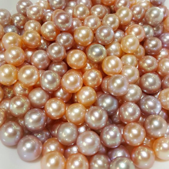 Edison 8mm to 13mm Pearls, Peach colors (115)