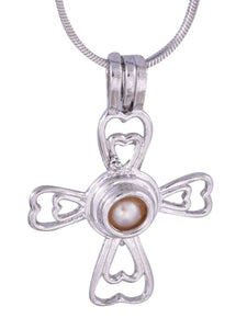 CLOSEOUT SPECIAL - Cage Pendant for  5 mm to 6mm  Loose Pearl Cross 1 (CP6, SCP6)