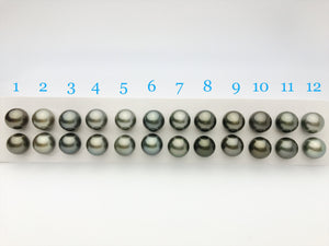 12.5mm Tahitian Pearls  Round, AAA, Loose Matched Pairs 12.5mm (140)