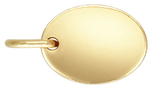 Oval Quality Tag (7.3X5.5MM) w/RING, 14k Gold Filled, Made in Usa #4003770R