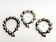 BIG Tahitian Pearl Bracelet on Leather - 17mm to 15mm (400 No. 1-3)