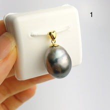 13-15mm Tahitian Pearl Pendants on 18K Gold Plated Sterling Silver (450 No. 1-4)