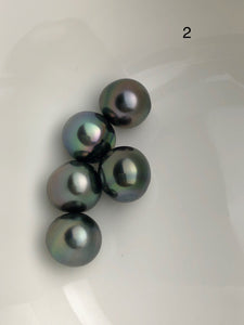 5 Pearls - Multicolor Tahitian Peacock Drop Shape Loose Pearls - A+ Quality - 12 to 14.9mm (#533 No. 1-6)