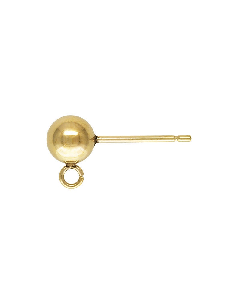 5.0mm Ball Earring w/Ring GP, 14k gold filled. Made in USA. #4006250R
