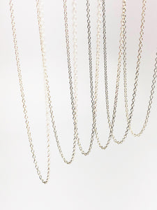22" 925 Sterling Silver Anti Tarnish Alloy - 1mm Round Cable Chain Necklaces