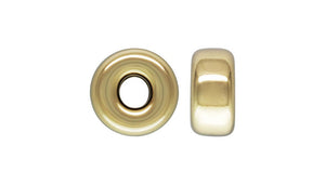 4.0x2.1mm Rondelle 1.2mm Hole,  14k gold filled. Made in USA. #4004540