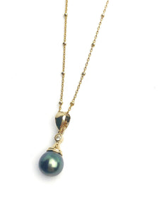 Pearl Pendant Setting - 14K Yellow Gold, Rose Gold, White Gold with Diamond - Setting only. No pearl included. Z1090