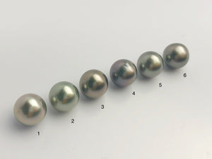 AAA Quality Multicolor Tahitian Peacock Loose Pearls - Short Drop Shape - 12mm (#573 No. 1-6)