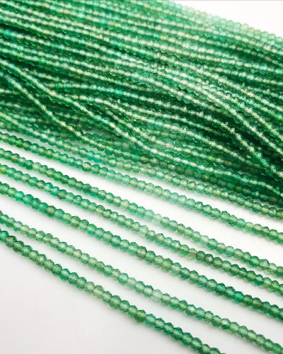 HALF OFF SALE- Green Onyx Gemstone Green and White Graduated Beads, Full Strand, Semi Precious  Gemstone , 13