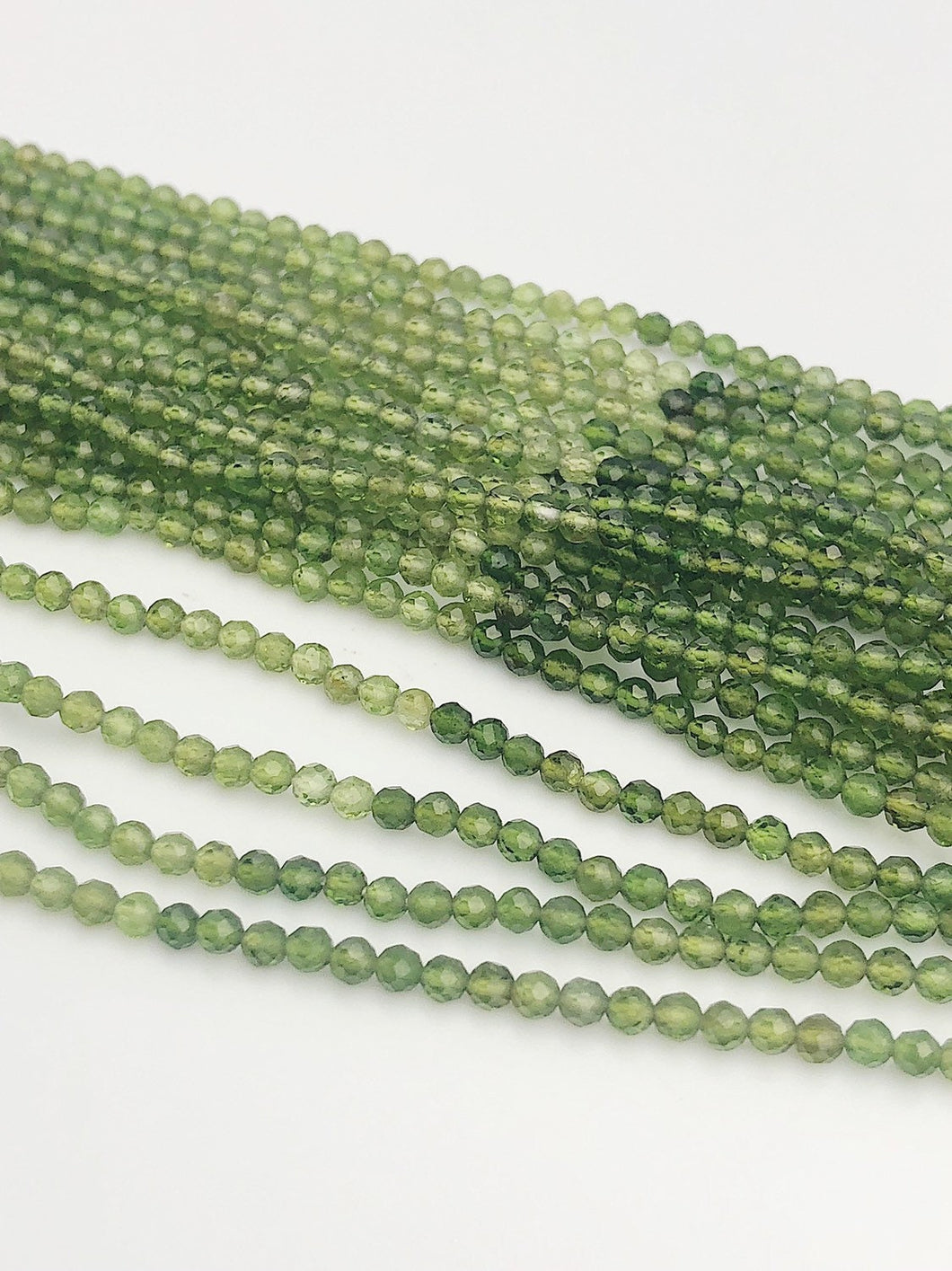 HALF OFF SALE - Green Tourmaline Gemstone Beads, Full Strand, Semi Precious Gemstone, 13