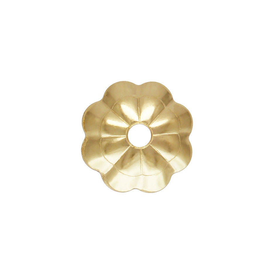 5.0mm Flower Bead Cap 1.0mm Hole, 14k gold filled. Made in USA. #4005753