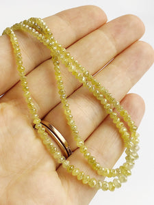 HALF OFF SALE - Natural Yellow Diamond Gemstone Beads, Full Strand, 14"