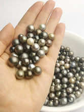 100 Tahitan Pearls, 11mm to7mm, Tahiti Loose Pearls, Round, 7mm - 11mm, A Quality