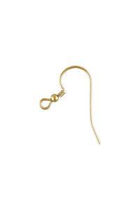 Ear Wire w/ Bead & Coil (0.69mm),  14k gold filled. #4006417