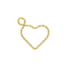 15.5mm Sparkle Wire Heart w/ Ring,  14k gold filled. #400H155RCP1
