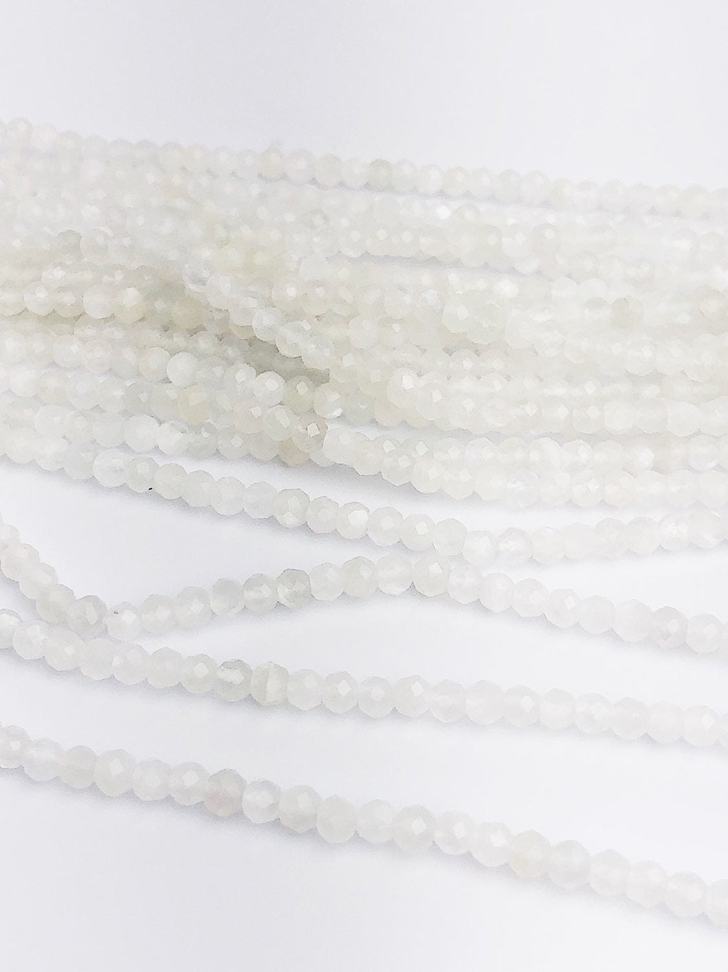 HALF OFF SALE - White Moonstone Gemstone Beads, Full Strand, Semi Precious Gemstone, 13