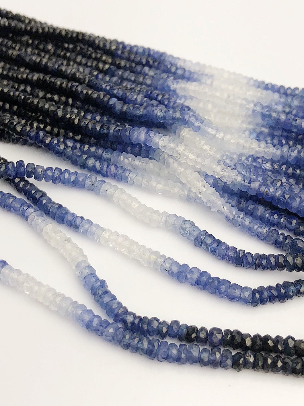 HALF OFF SALE - Shaded Sapphire Gemstone Beads, Full Strand, Semi Precious Gemstone, 16