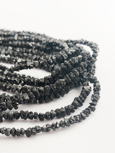 HALF OFF SALE - Black Diamond Gemstone Beads, Full Strand, 16