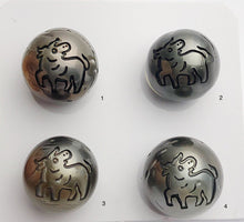 Carved Ox - Chinese Astrology Sign Tattoo Tahitian Pearl 14mm (745)