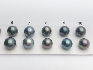Tahitian Matched Pairs Loose Pearls, AA 11-12mm, Round Multi Colors, #637