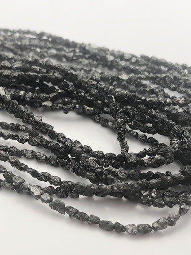 Rough Black Diamond Gemstone Beads, Full Strand, 16