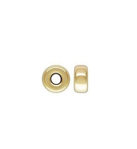 4.0x2 1mm Rondelle 1.2mm Hole, 14K Gold Filled, Made in U.S.A.