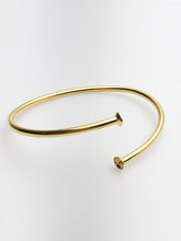14K Gold Fill Flex Bangle Bracelet with Pearl Settings, 8" and 7.5" Available
