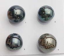Carved Pig - Chinese Astrology Sign Tattoo Tahitian Pearl 12-13mm (742)