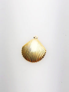 14K Gold Fill Seashell Charm w/ Ring, 14.4x16.4mm, Made in USA - 483