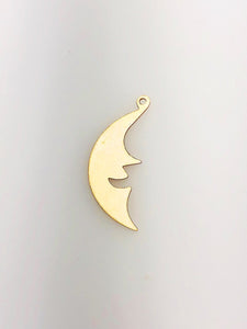 14K Gold Fill Moon Charm w/ Ring, 9.6x25.4mm, Made in USA - 367