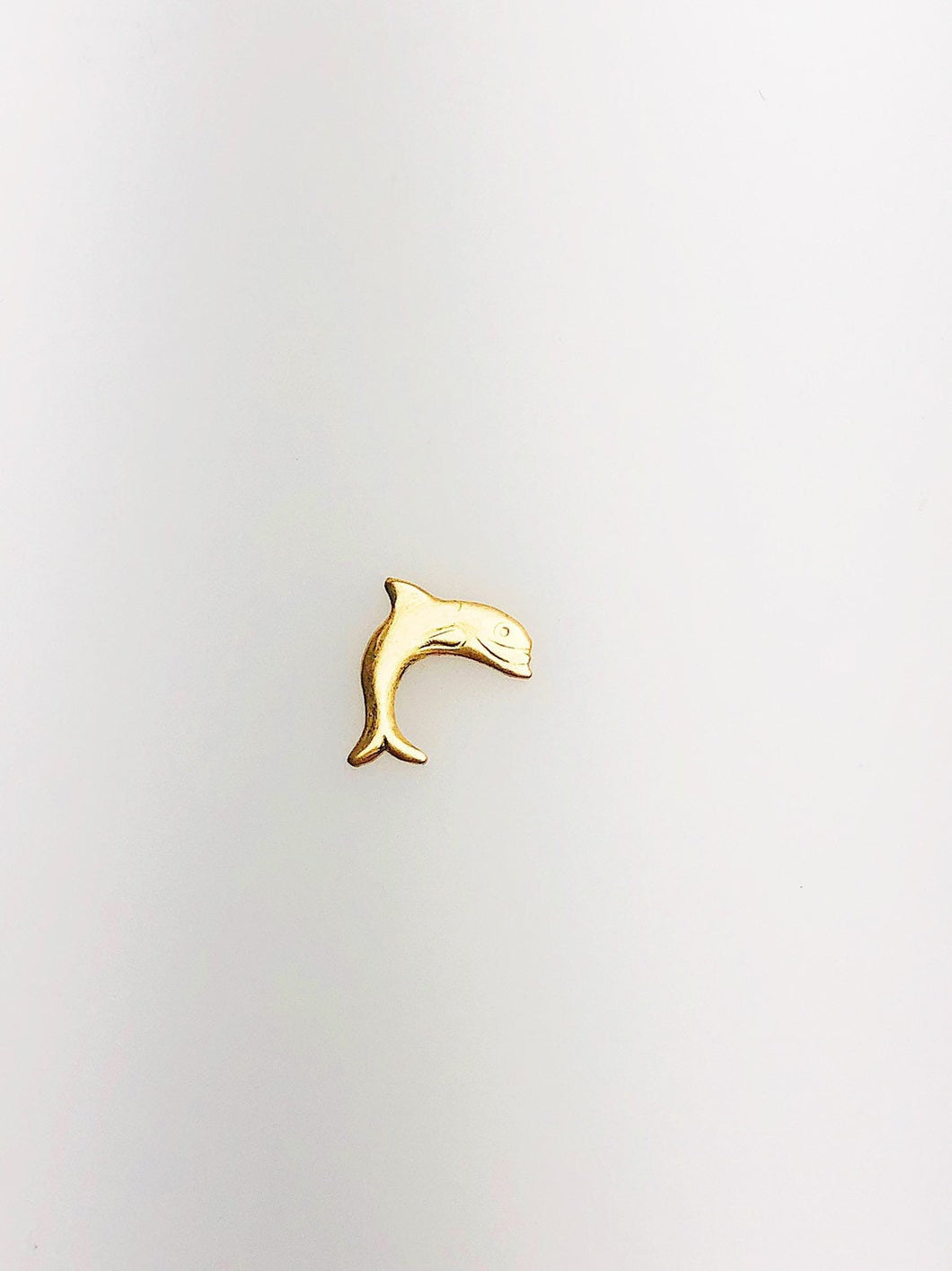 14K Gold Fill Dolphin Charm w/out Ring, 8.4x10.3mm, Made in USA - 684