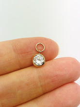 14K Gold Fill 6mm White CZ Drop w/Parallel Extra Ring, Made in USA - 4062RDM4