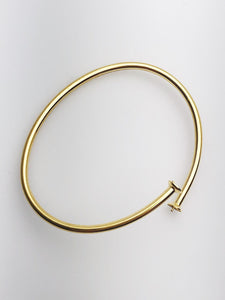 14K Gold Fill Flex Bangle Bracelet with Pearl Settings, 8" and 7.5" Available