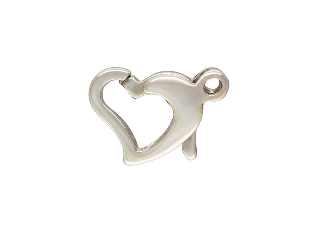 Heart Cast Clasp (9.5x8.0mm), Sterling Silver. Made in USA. #5002070