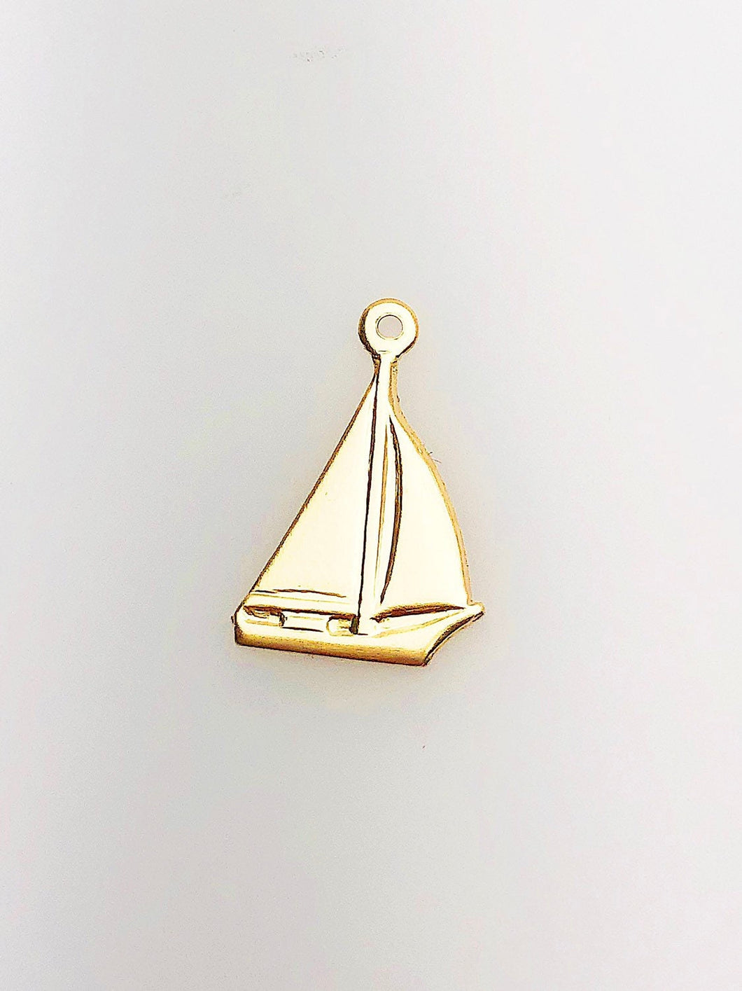 14K Gold Fill Sailboat Charm w/ Ring, 10.0mm, Made in USA - 639